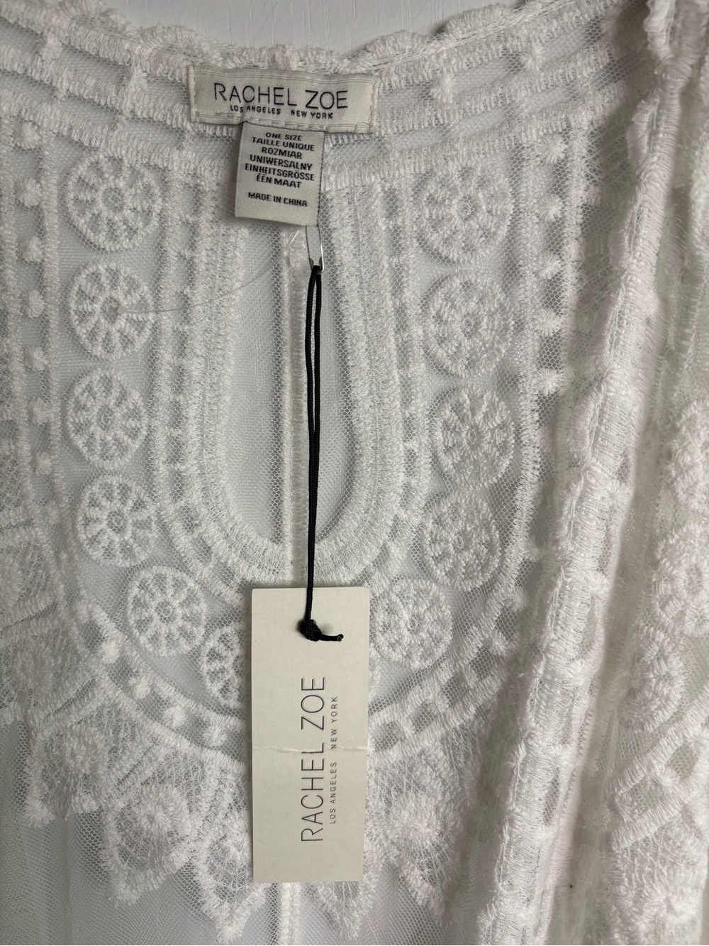 Rachel Zoe NWT Lace Embroidered Sheer Maxi Kimono Maxi OS Cover-Up Boho Fairy - Picture 4 of 9